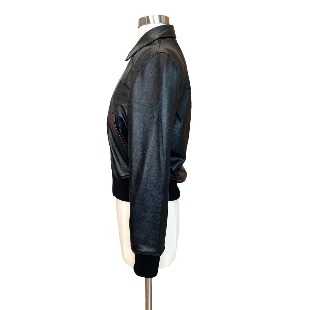 Officine Generale Leather Bomber Jacket - Picture 5 of 6